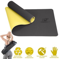 Saltea Ecologic Pentru Yoga Prima Fit, Fitness Si Exercitii Fizice, Pilates, Gimnastica Si Aerobic, 183cm x 61cm x 0,6cm, Husa De Transport, Yoga Mat, Densitate Mare, Suprafata Antiderapanta, Antibacteriene, Hipoalergenice, Galben