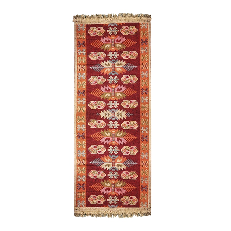 Covor tesut, Golden Daisy,Culoare Rosu,Dimensiune 100X400 cm