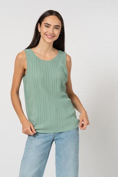 Tom Tailor, Top cu pliuri, Verde menta, L Tom Tailor, Top cu pliuri, Verde menta, L