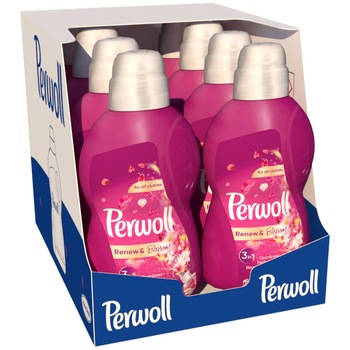 Pachet promo Detergent lichid Perwoll Renew & Blossom, 240 spalari, 8x1.8l Pachet promo Detergent lichid Perwoll Renew & Blossom, 240 spalari, 8x1.8l