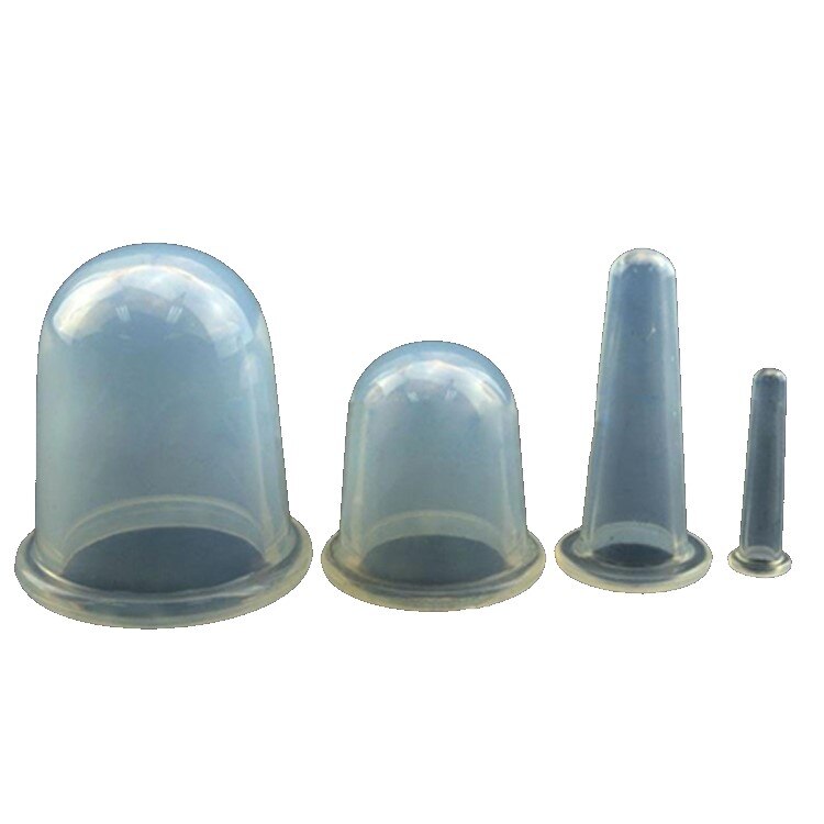 Set 4 ventuze silicon pentru masaj , transparent