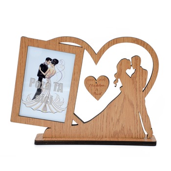 Rama foto de birou din lemn, personalizata, aniversare casatorie, 28x21 cm Rama foto de birou din lemn, personalizata, aniversare casatorie, 28x21 cm