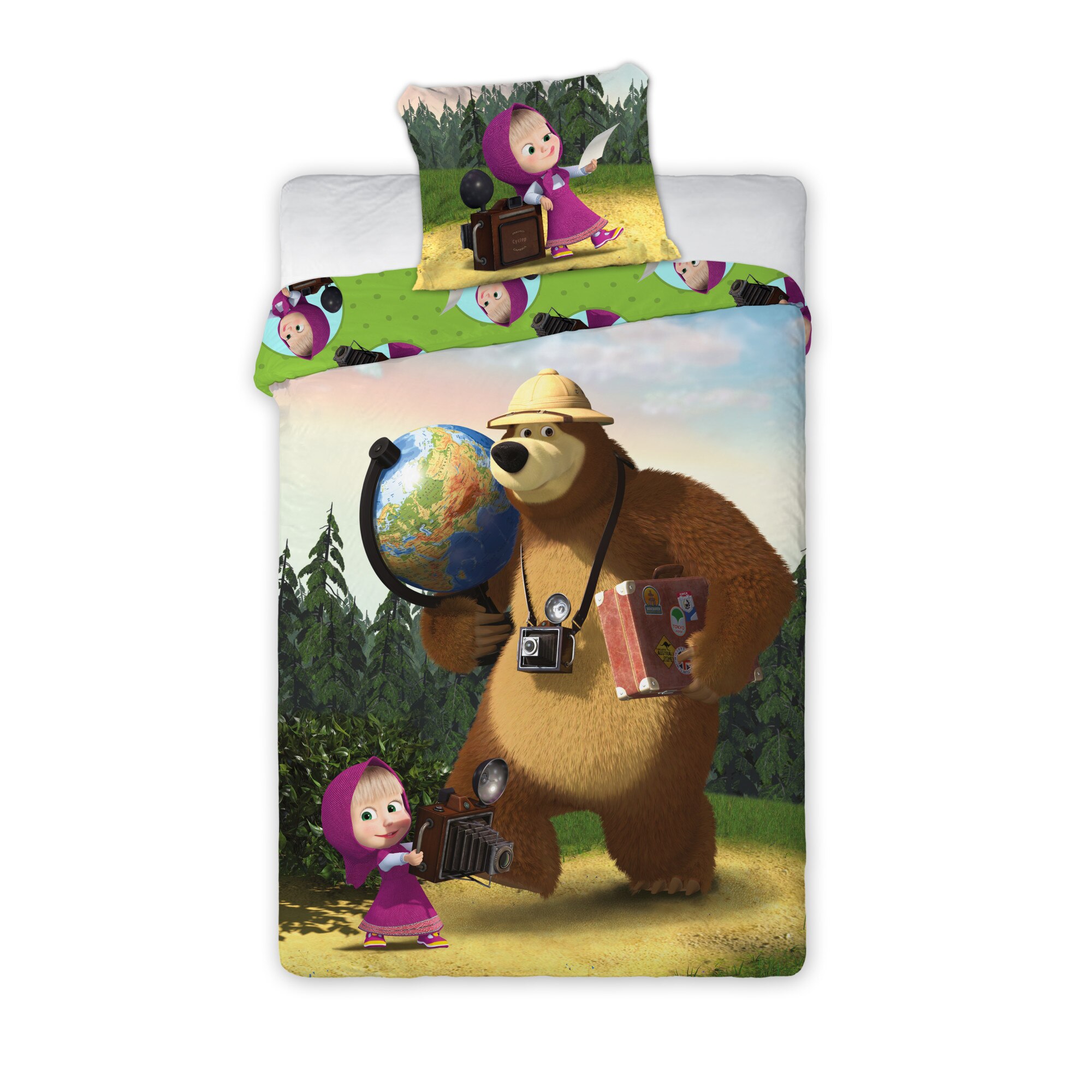 Lenjerie de pat copii, FARO MASHA 035, Multicolor, 100% bumbac