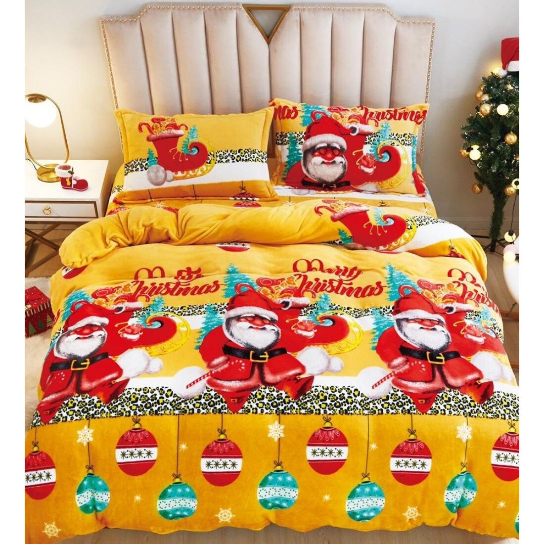 Lenjerie Pufoasa Cocolino, 4 Piese, Mos Craciun, LCM-18