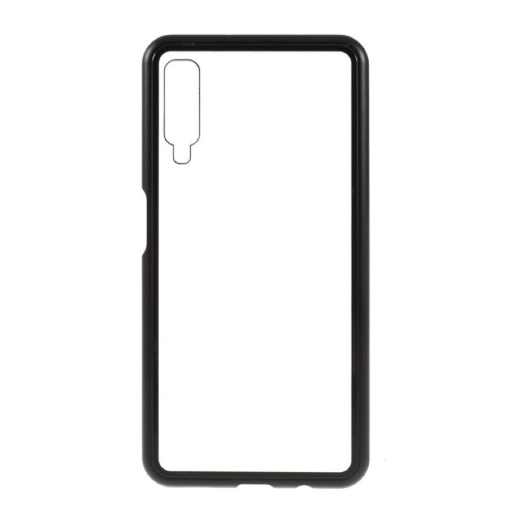Husa cu Bumper Magnetic si Spate din Sticla Securizata pentru Galaxy A70 Black