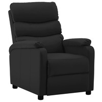 Fotoliu rabatabil vidaXL, Piele ecologica, 72 x 98 x 98 cm Negru