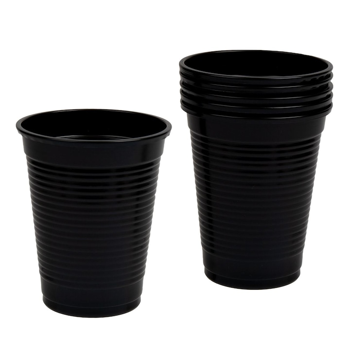 Комплект пластмасови чаши, черни, 45 бр