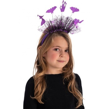 Bentita Halloween cu lilieci mov Bentita Halloween cu lilieci mov