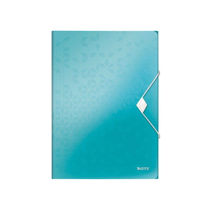 Mapa Leitz WOW, PP, cu elastic, A4, turcoaz metalizat