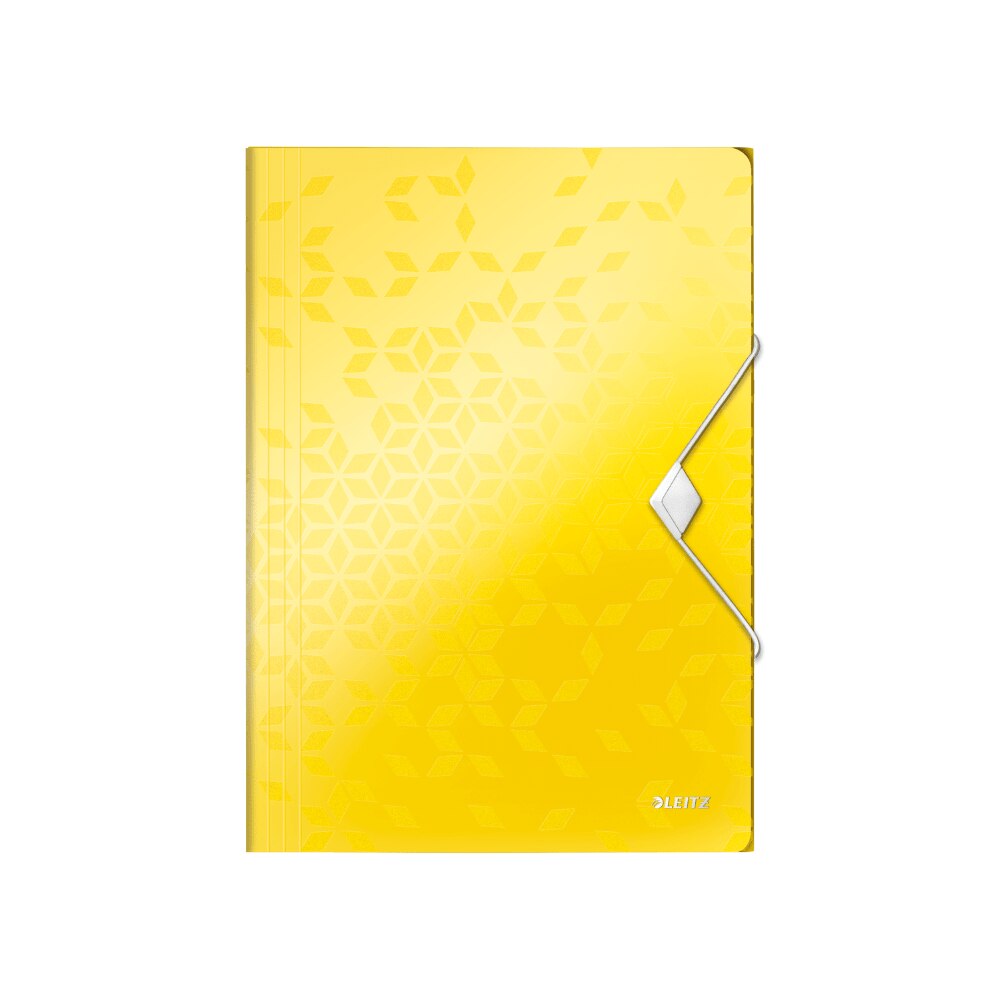 Mapa Leitz WOW, PP, cu elastic, A4 , galben metalizat