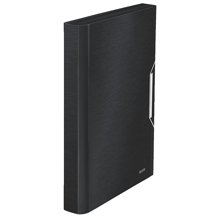 Mapa tip proiect Leitz Style, inchidere cu elastic, negru satin