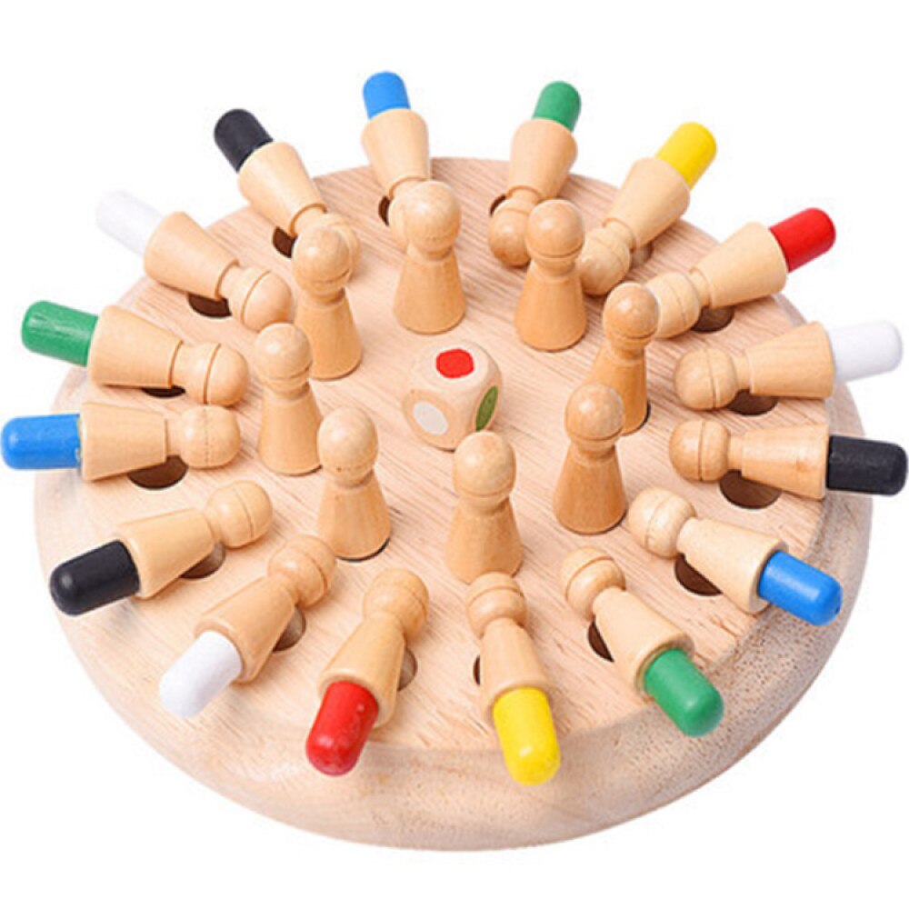 Joc de memorie Memory Chess, cu 24 pini, din lemn - Krista®