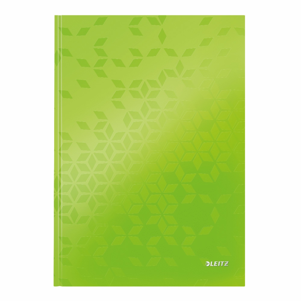 Caiet de birou Leitz WOW, A4, coperta dura, 80 file, matematica, lime