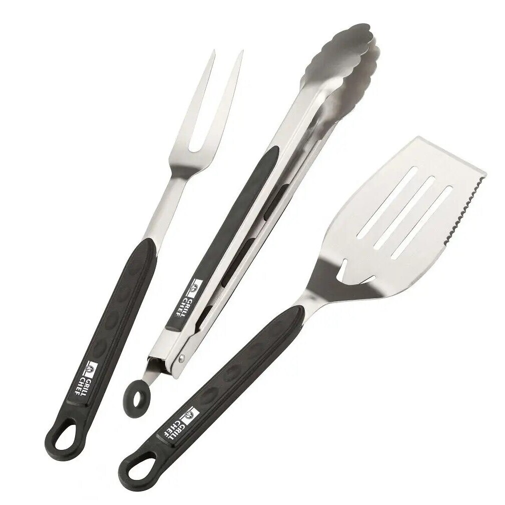 Set 3 accesorii pentru gratar Grillchef otel inoxidabil
