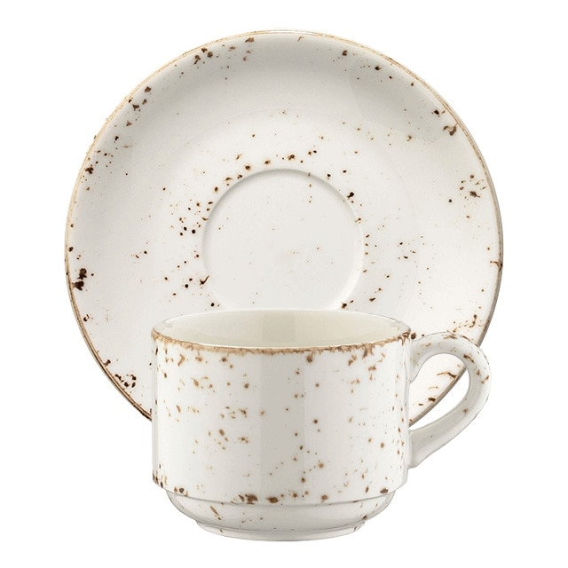 Ceasca cu farfurioara portelan Bonna Grain pentru cafea 80ml