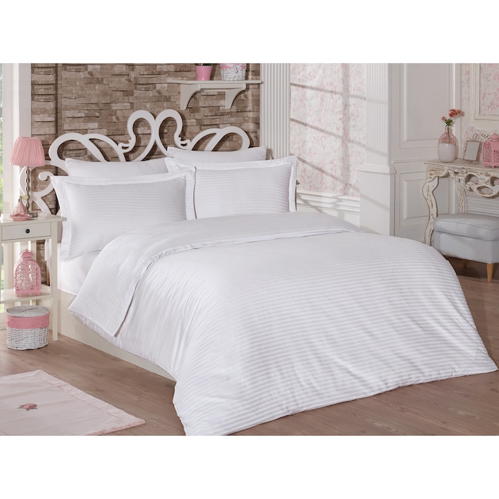 Спален комплект Cristiano mari DOGUSH , 100% натурален памук Clasic Line White, 6части, Сатен
