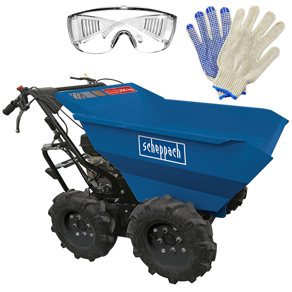 Set basculanta profesionala SCHEPPACH DP 3000, motor 6.5 CP, sarcina 300 kg, 4 viteze, manusi, ochelari protectie AgroPro