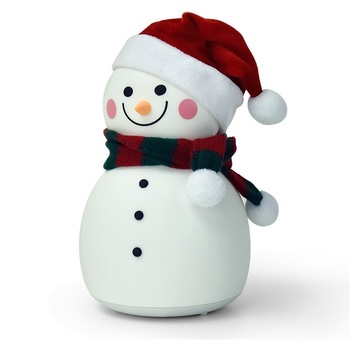 Lampa de veghe pentru copii, portabila, silicon BPA-free, 7 culori de LEDuri, reincarcabila USB, touch control, Om de Zapada cu fes Lampa de veghe pentru copii, portabila, silicon BPA-free, 7 culori de LEDuri, reincarcabila USB, touch control, Om de Zapada cu fes