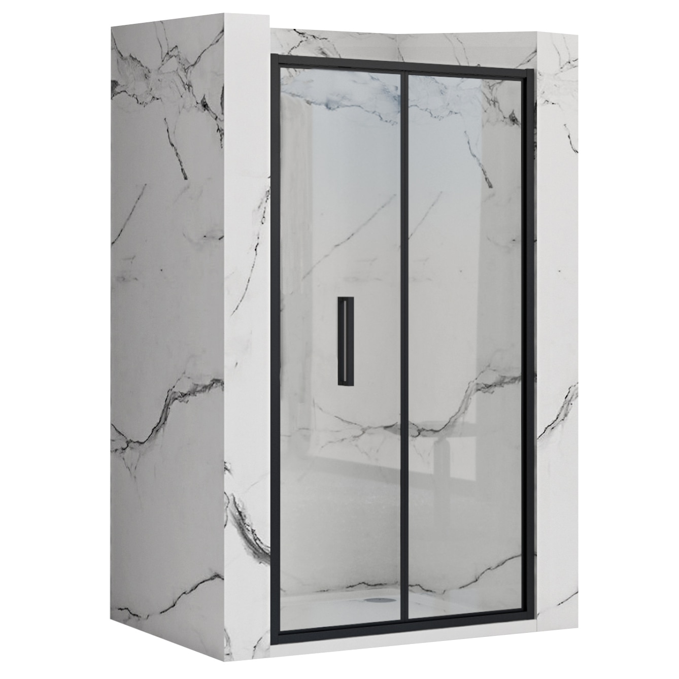 Paravan de dus Rea Rapid Fold 80, Sticla securizata, 195 x 78,5-80,5 cm, Transparent