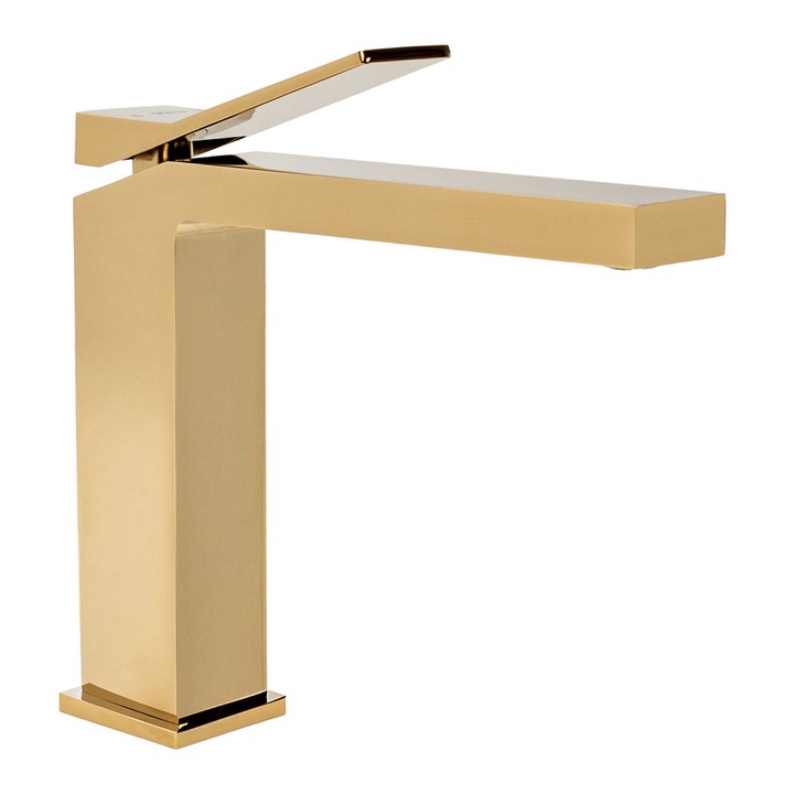 Смесител за мивка Rea Duet Gold Low, Месинг, Златист