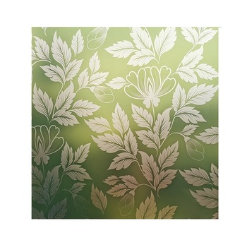 Folie decorativa pentru geam autoadeziva floral verde si alb, 5 m x 1 m Folie decorativa pentru geam autoadeziva floral verde si alb, 5 m x 1 m