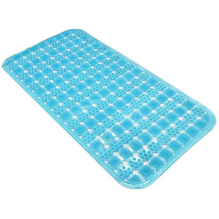 OPTIM DEKO fürdőszőnyeg, 67x37 cm, PVC tapadókorongok, türkiz színű