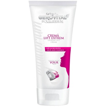 Crema lift-extrem Gerovital H3 Equilibrium pentru gat si decolteu, 200 ml Crema lift-extrem Gerovital H3 Equilibrium pentru gat si decolteu, 200 ml