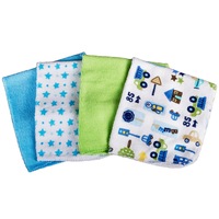 Set 8 prosopele bebe, Zola®, 80% bumbac, model masinute, 25x25 cm