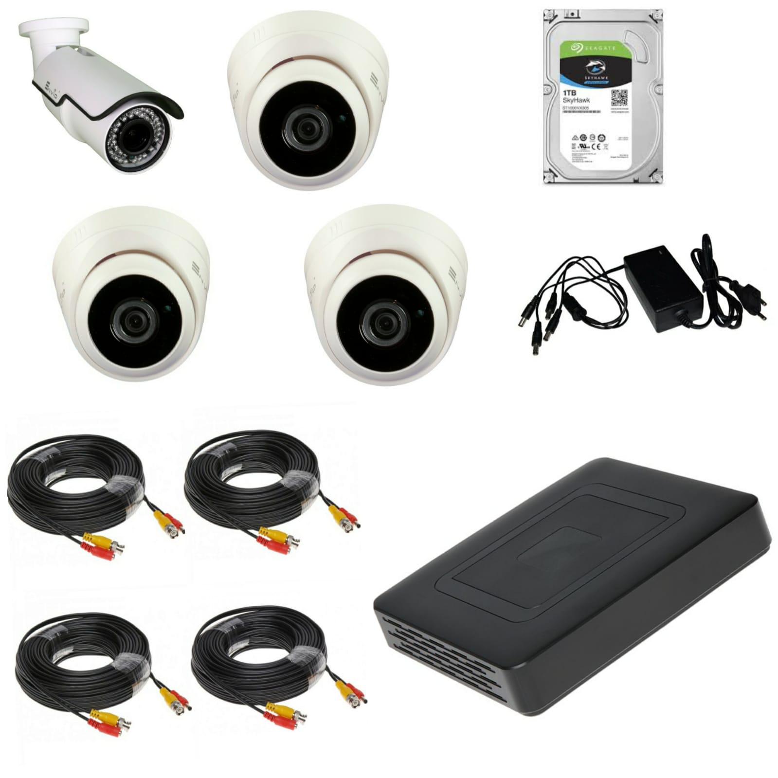 Kit supraveghere 4 camere 5 MP ENVIO ENV-ADP4INT vizualizare live telefon mobil