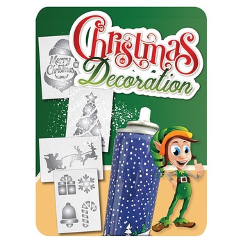 Set 4 sabloane decorative pentru spray de Craciun, 21 x 20 cm Set 4 sabloane decorative pentru spray de Craciun, 21 x 20 cm