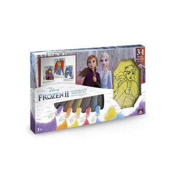 Set creativ pictura cu nisip colorat, Frozen II – Elsa & Anna & Olaf, Disney, 1 plansa 14,8 x 21 cm, 2 planse 10,5 x 14,8 cm, 3 rame carton, 16 tuburi nisip multicolor, 1 penseta, 3 folii protectie, + 3 ani Set creativ pictura cu nisip colorat, Frozen II – Elsa & Anna & Olaf, Disney, 1 plansa 14,8 x 21 cm, 2 planse 10,5 x 14,8 cm, 3 rame carton, 16 tuburi nisip multicolor, 1 penseta, 3 folii protectie, + 3 ani