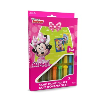 Set creativ pictura cu nisip colorat, Minnie Mouse, Disney, 2 planse 16,5 x 23,5 cm, 15 tuburi nisip multicolor, 1 penseta, 2 folii protectie, + 3 ani Set creativ pictura cu nisip colorat, Minnie Mouse, Disney, 2 planse 16,5 x 23,5 cm, 15 tuburi nisip multicolor, 1 penseta, 2 folii protectie, + 3 ani