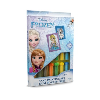 Set creativ pictura cu nisip colorat, Frozen – Elsa & Olaf, Disney, 2 planse 16,5 x 23,5 cm, 15 tuburi nisip multicolor, 1 penseta, 2 folii protectie, + 3 ani Set creativ pictura cu nisip colorat, Frozen – Elsa & Olaf, Disney, 2 planse 16,5 x 23,5 cm, 15 tuburi nisip multicolor, 1 penseta, 2 folii protectie, + 3 ani