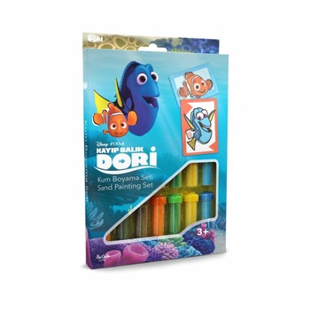 Set creativ pictura cu nisip colorat, Dory & Nemo, Disney, 2 planse 16,5 x 23,5 cm, 15 tuburi nisip multicolor, 1 penseta, 2 folii protectie, + 3 ani Set creativ pictura cu nisip colorat, Dory & Nemo, Disney, 2 planse 16,5 x 23,5 cm, 15 tuburi nisip multicolor, 1 penseta, 2 folii protectie, + 3 ani