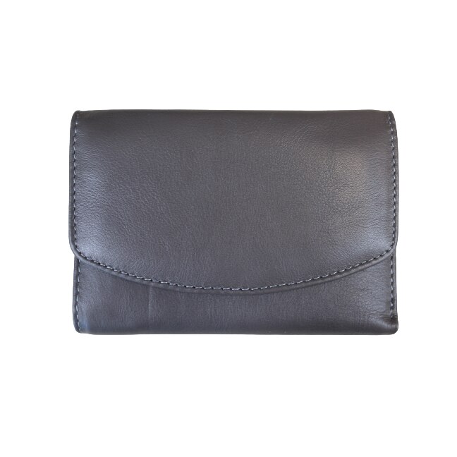 Portofel dama din piele naturala, Hassion, 1866 Silver Gray