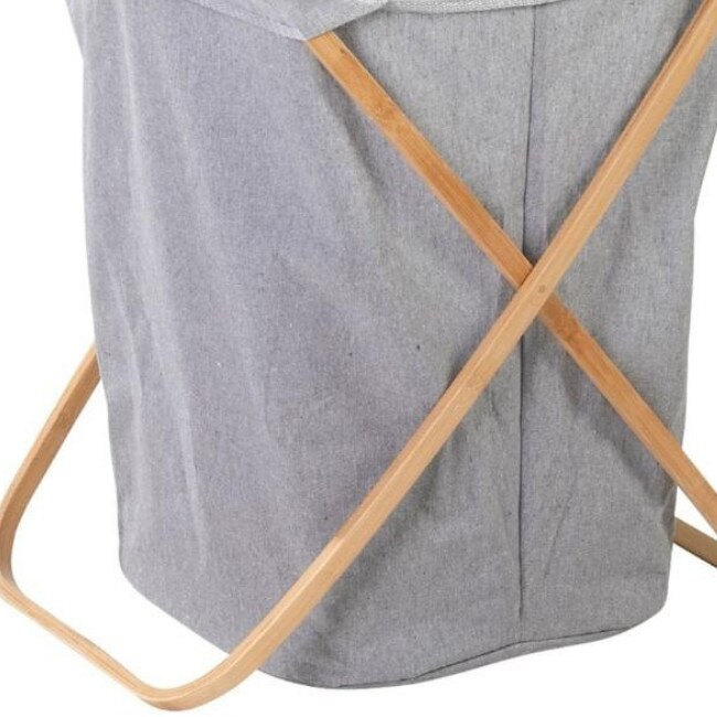 Cos de rufe bambus/textil Axentia, gri, 120 L - eMAG.ro