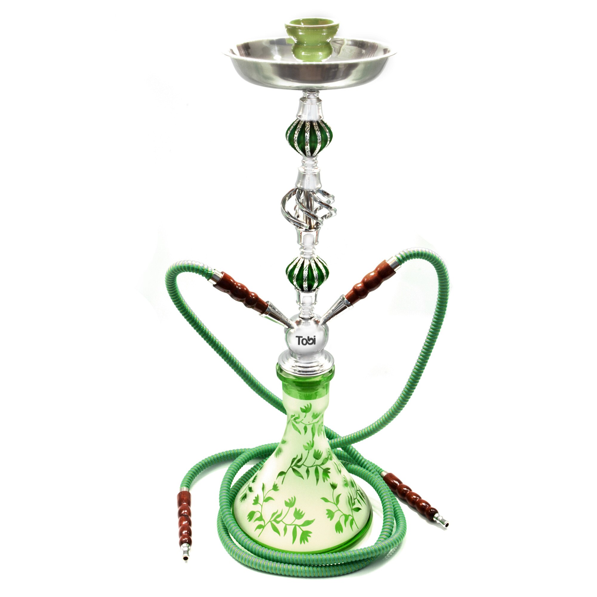 Narghilea Tobi, Kharga, 2 furtunuri, Verde, 66 cm
