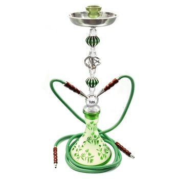 Narghilea Tobi, Kharga, 2 furtunuri, Verde, 66 cm Narghilea Tobi, Kharga, 2 furtunuri, Verde, 66 cm