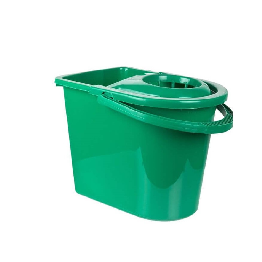 Galeata Mop cu Storcator, 13L, Polipropilena, Culoare Verde Inchis