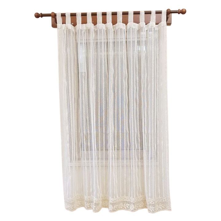 Perdea confectionata din bumbac 100%, Valentini Bianco, inaltime 100cm , latime 150cm, PR028B