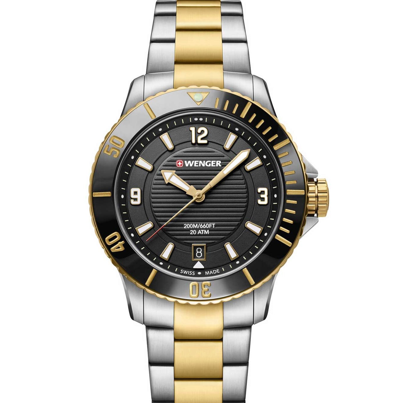 Ceas de dama Wenger 01.0621.113, Quartz, 36mm, 20ATM, Argintiu