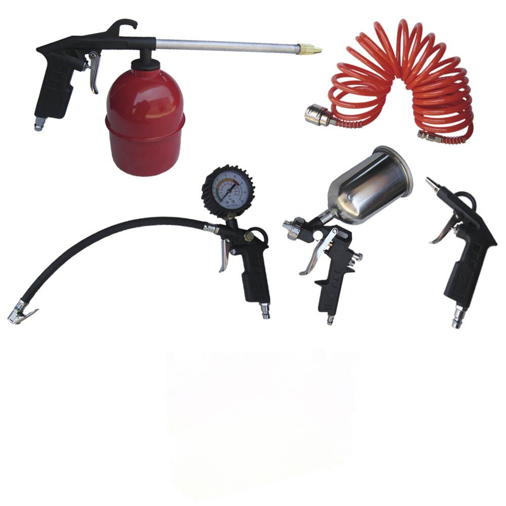 Set de 4 pistoale de aer + Furtun - spiral