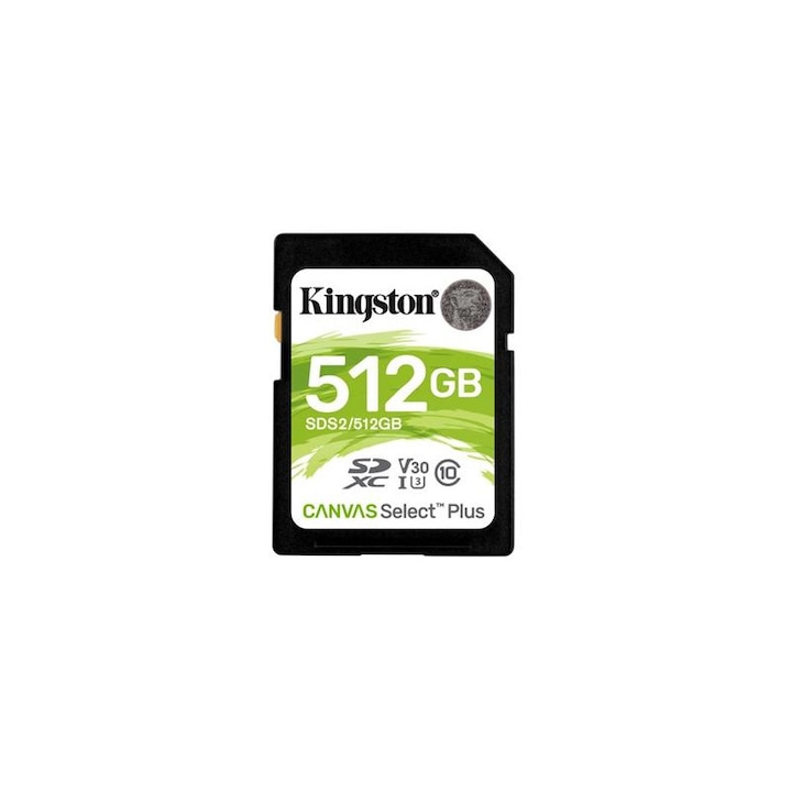 KINGSTON 7298192 Kingston 512GB SD Canvas Select Plus (SDXC Class 10 UHS-I U3) (SDS2/512GB) memória kártya