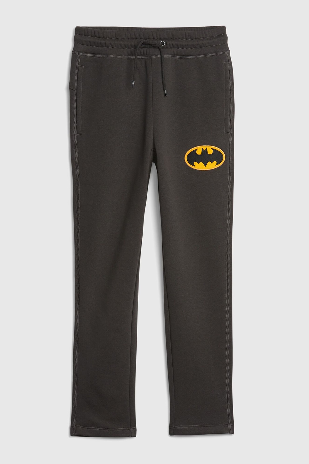 GAP, Pantaloni sport cu snur si detaliu cu supererou, Gri antracit