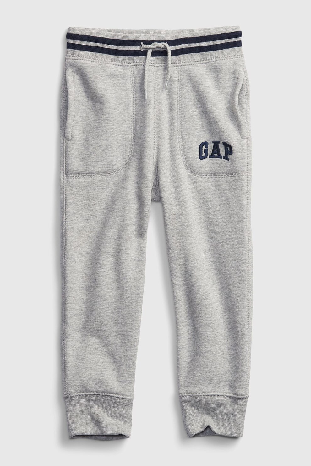 GAP, Pantaloni sport cu snur si logo brodat, Gri