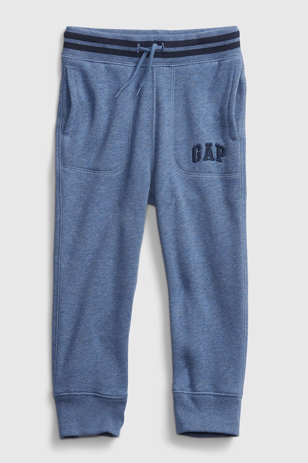 GAP, Pantaloni sport cu snur si logo brodat, Albastru lavanda