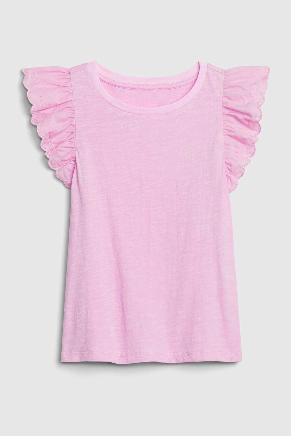 GAP, Tricou cu decolteu la baza gatului si maneci fluture, Roz, 120 CM