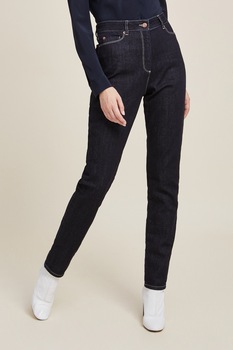 Stefanel, Blugi slim fit cu 5 buzunare, Bleumarin inchis Stefanel, Blugi slim fit cu 5 buzunare, Bleumarin inchis