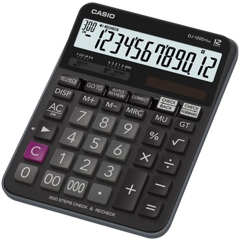 Calculator de birou Casio DJ-120D, 12 digits, negru Calculator de birou Casio DJ-120D, 12 digits, negru