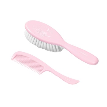 Set 2 piese perie si pieptan BabyOno 569/03, Roz Set 2 piese perie si pieptan BabyOno 569/03, Roz